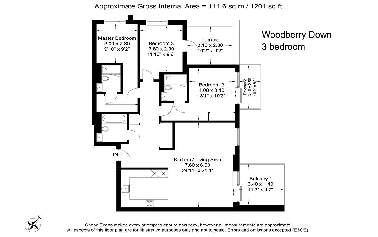 Willowbrook House three bedroom floor plan