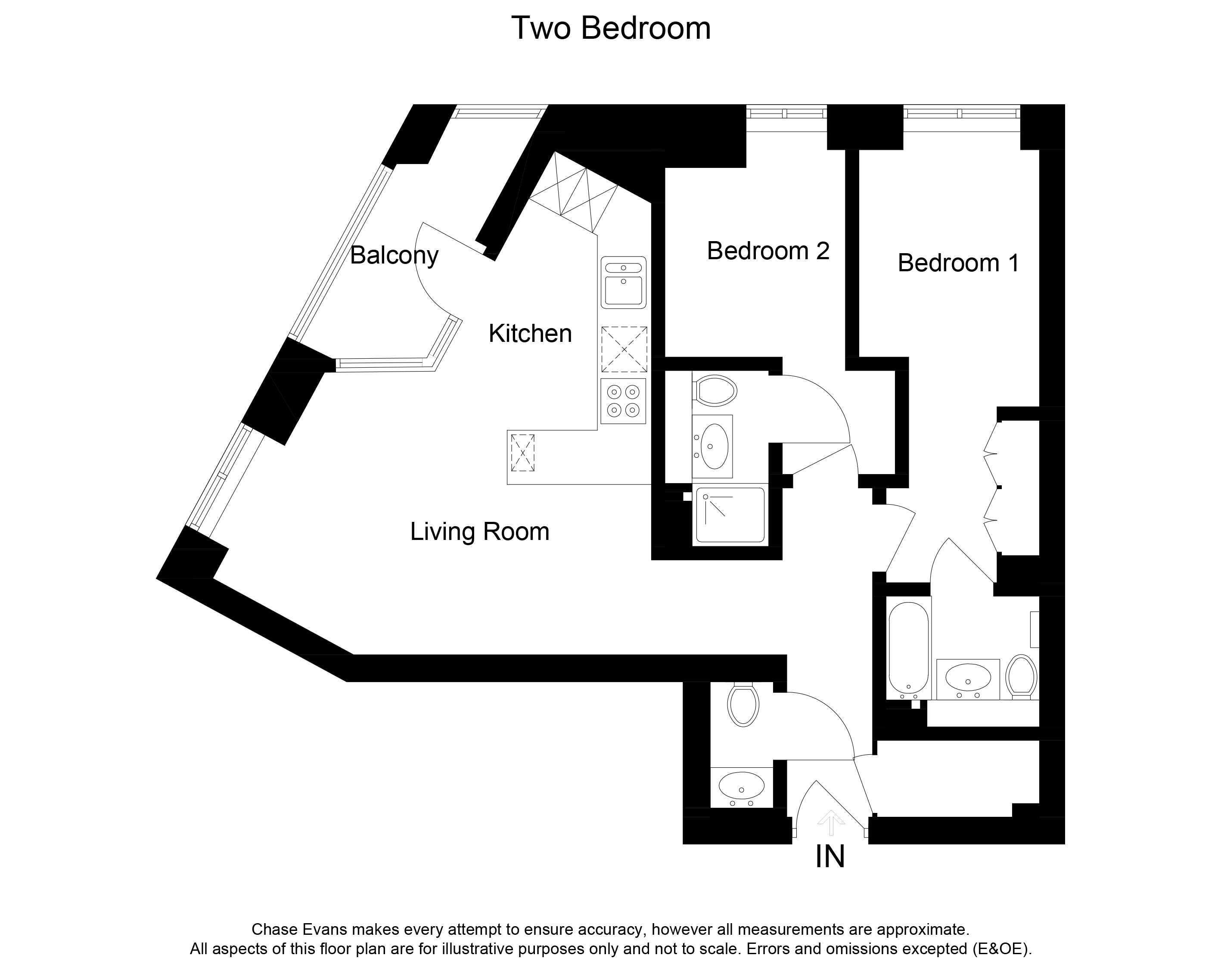 Emaery Wharf two bedroom apartment floor plan