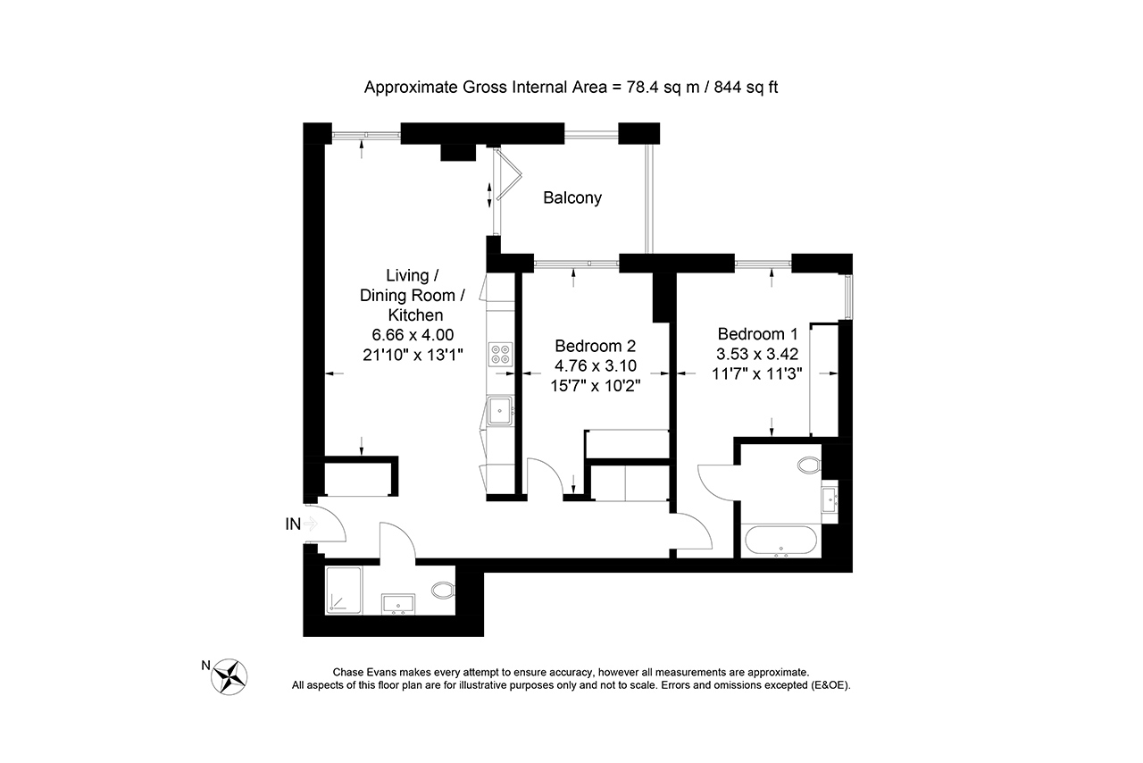 The Atlas Building two bedroom floor plan