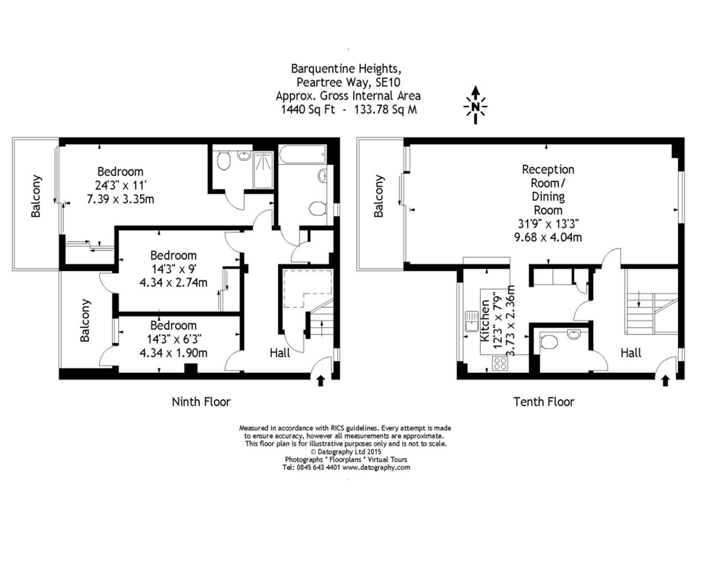 Greenwich Millennium Village three bedroom floor plan