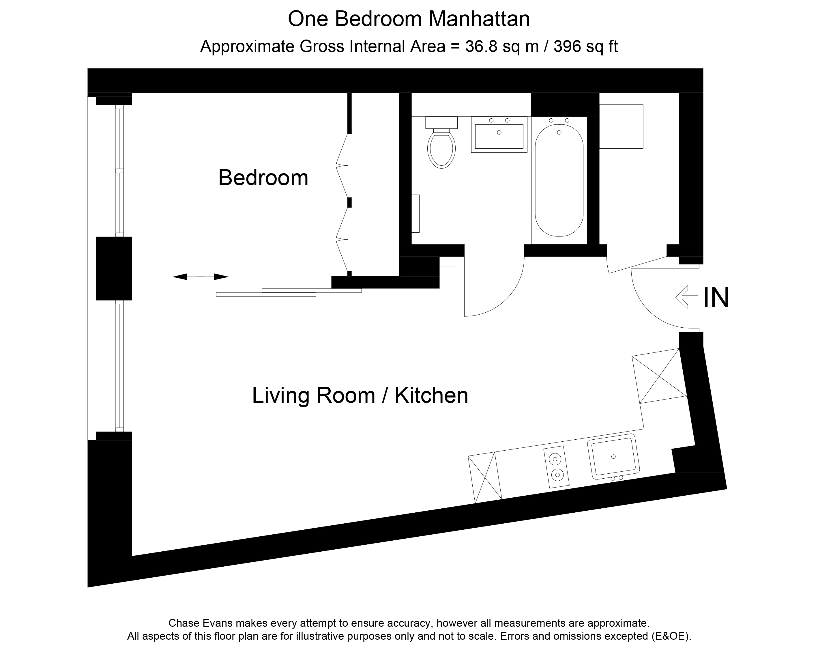 Emery Whaf Manhattan one bedroom floor plan