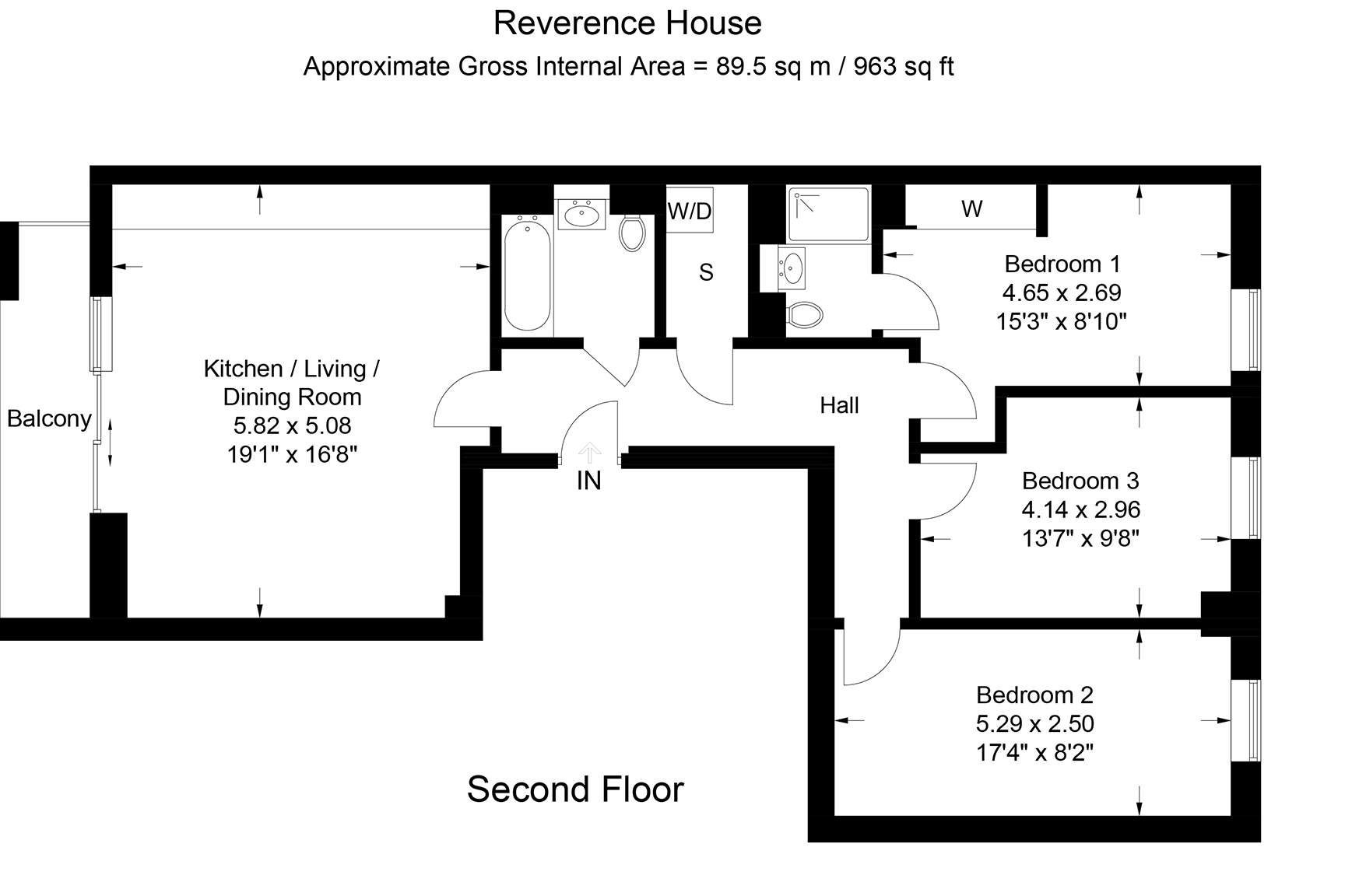 Colindale Gardens, three bedroom home floor plan