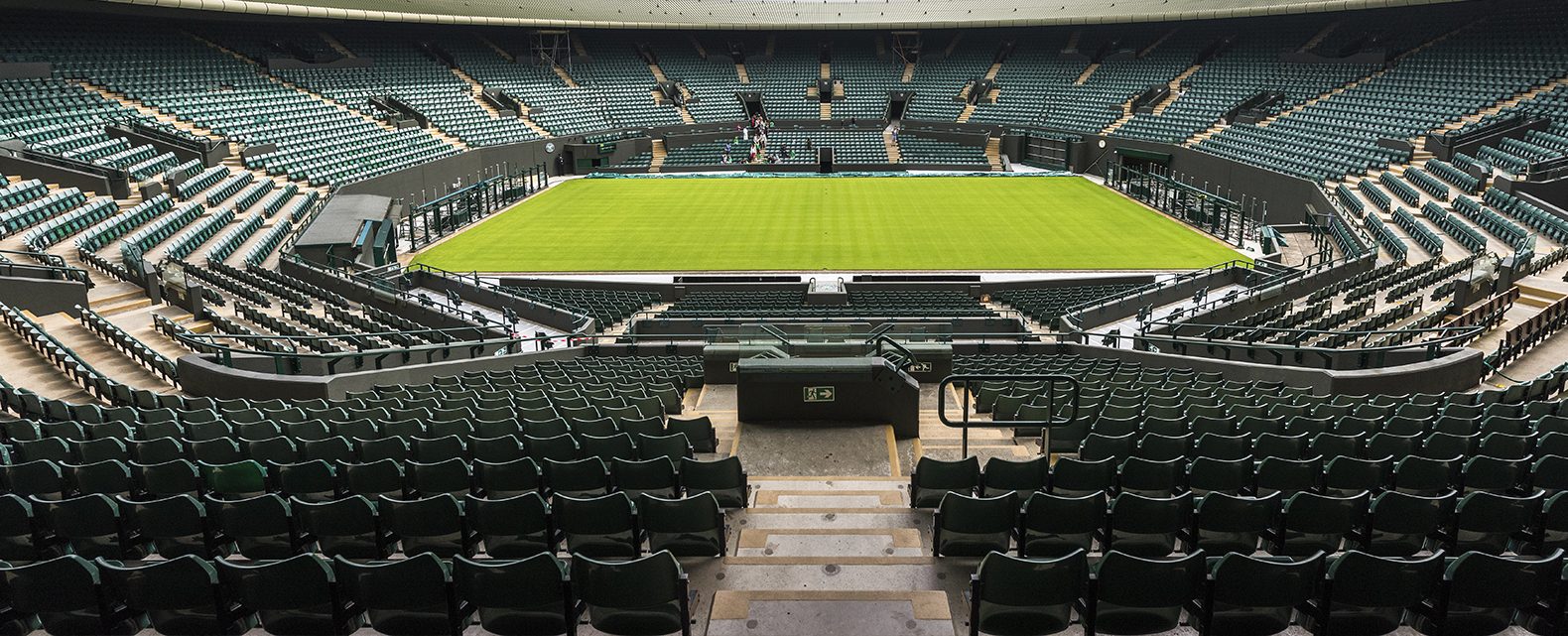 The All England Lawn Tennis Club, No 1 Court inside the seating shot